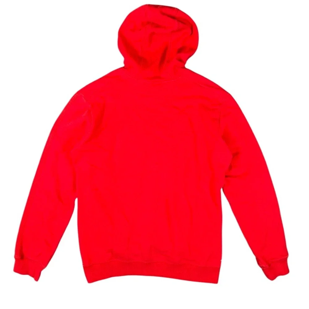 Adidas Mens Climalite Hoodie Red White Logo Pullover Sweatshirt Medium RN 88387
